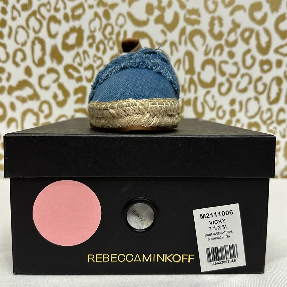 Rebecca Minkoff Womens Espadrilles Size 7M Denim Fringe Flats